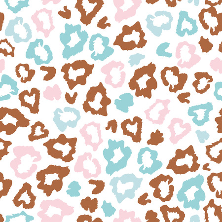Leopard skin fur print colorful seamless pattern. Great for classic animal product design, fabric, wallpaper, backgrounds, invitations, packaging design projects. Surface pattern design.の写真素材