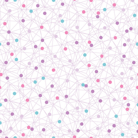 Colorful dots network texture seamless pattern. Great for technology inspired wallpaper, backgrounds, invitations, packaging design projects. Surface pattern design.の写真素材