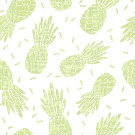 Fun green textured pineapples repeat pattern printのイラスト素材