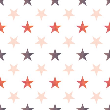 Orange brown fall stars linen repeat patternのイラスト素材
