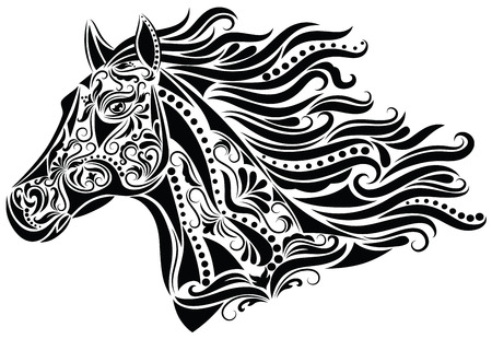 Pattern in a shape of a horse head.のイラスト素材
