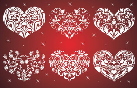 Set of a pattern in a shape of a heart.のイラスト素材