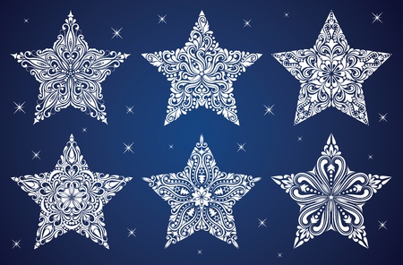 Set of a pattern in a shape of a star.のイラスト素材