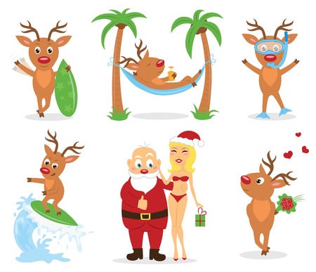 Christmas holiday on the beach. のイラスト素材