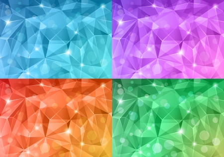 Set of abstract crystal backgrounds.のイラスト素材