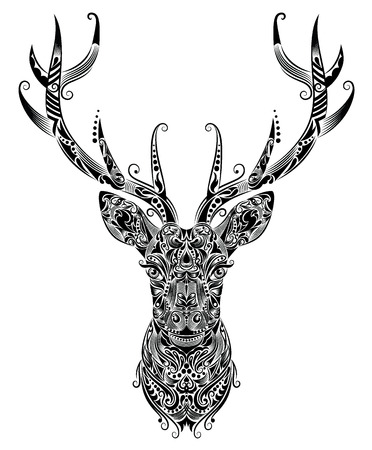 Pattern in a shape of a deer のイラスト素材