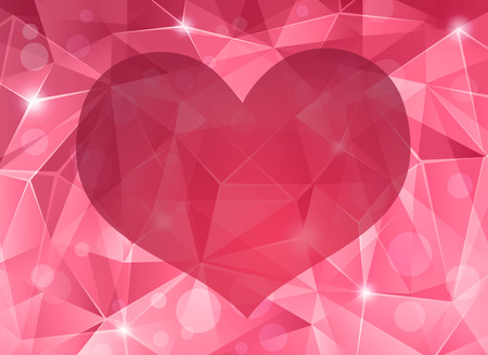 Abstract crystal background with heart のイラスト素材