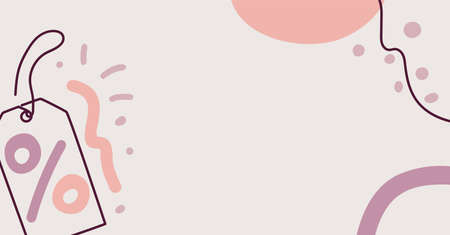 Abstract image with a black line of a label.のイラスト素材