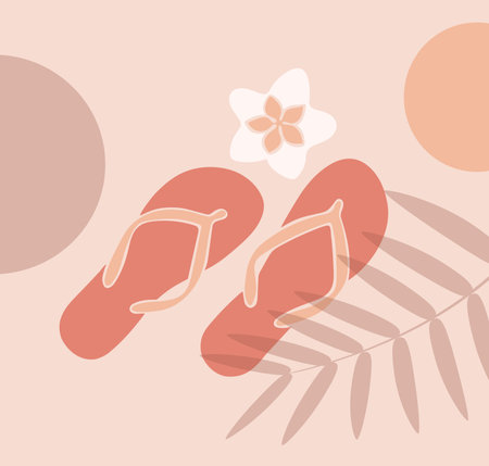 Abstract image of shoes and a flower.のイラスト素材