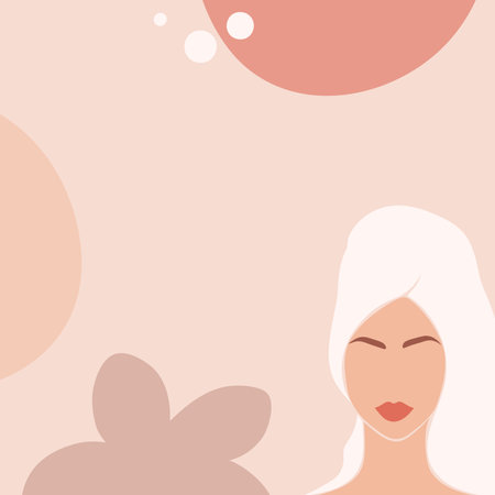 Abstract image of a woman with a towel.のイラスト素材
