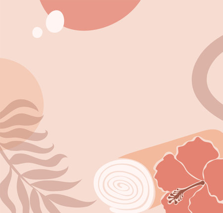 Abstract image of a towel and a flower.のイラスト素材