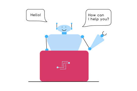 Chatbot assistant to buyer for online shopping.のイラスト素材