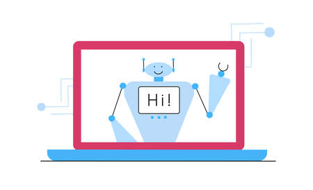 Chatbot assistant to buyer for online shopping.のイラスト素材