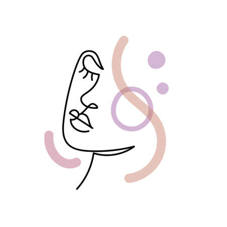 Face of an abstract woman with colorful shapes.のイラスト素材