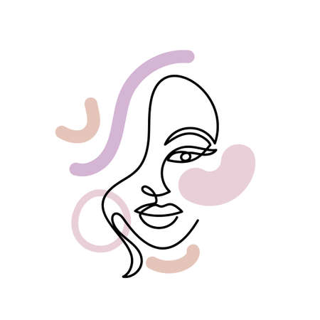 Face of an abstract woman with colorful shapes.のイラスト素材