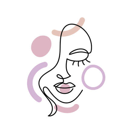 Face of an abstract woman with colorful shapes.のイラスト素材