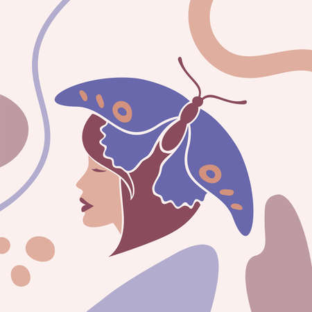 Background in a modern line and flat art style.のイラスト素材