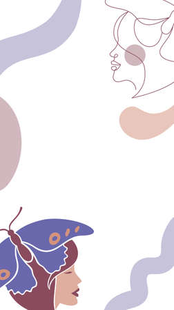 Background in a modern line and flat art style.のイラスト素材