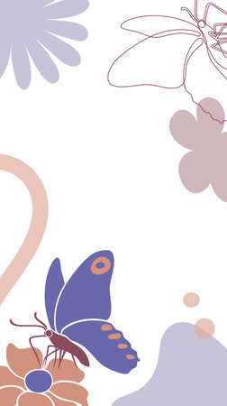 Background in a modern line and flat art style.のイラスト素材