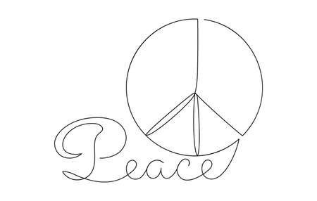 Peace in a modern abstract minimalist linear style.のイラスト素材