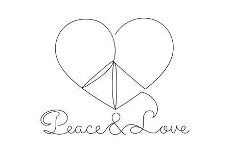 Peace in a modern abstract minimalist linear style.のイラスト素材