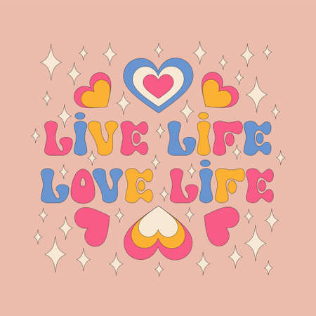Life life, love life. Inspirational lettering quote.のイラスト素材