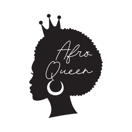 Afro American woman. African girl simple drawing.のイラスト素材