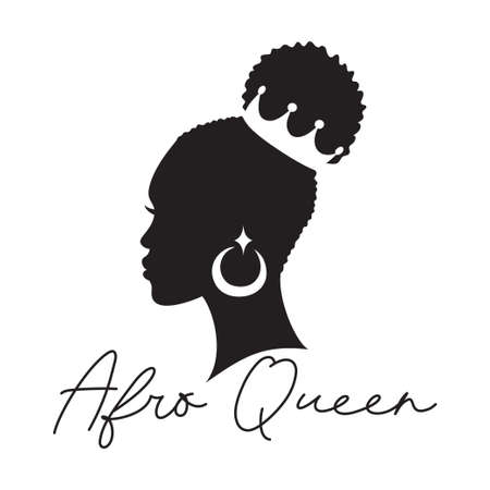 Afro American woman. African girl simple drawing.のイラスト素材