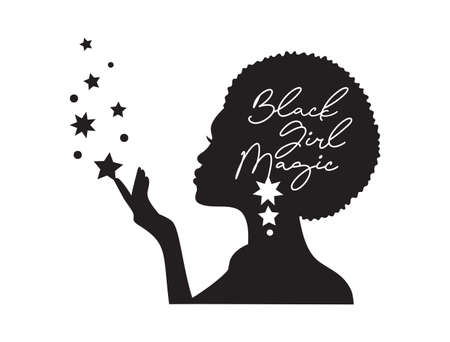 Afro American woman. African girl simple drawing.のイラスト素材
