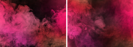 Fog texture background. Neon red color backdrop set.の写真素材