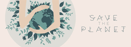 In these flat art banner vector illustrations, youll find Planet Earth.のイラスト素材