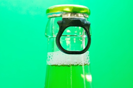 Beer bottle with dropsの写真素材