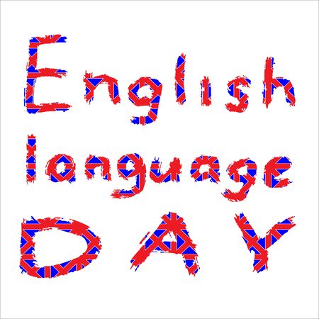 The inscription English language Day in the color of the flag of England.のイラスト素材