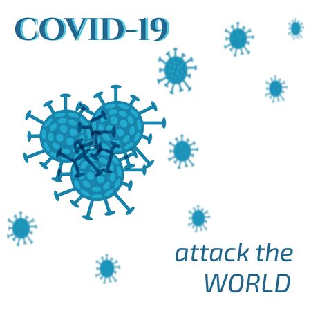 Coronavirus covid 19 attacks the world.のイラスト素材