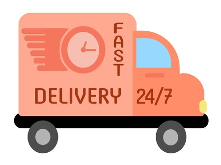 Lorry courier service round the clock delivery.のイラスト素材