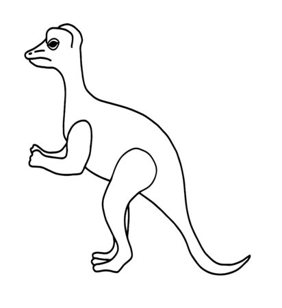 Big dinosaur figure. Contour image in black and white color.のイラスト素材
