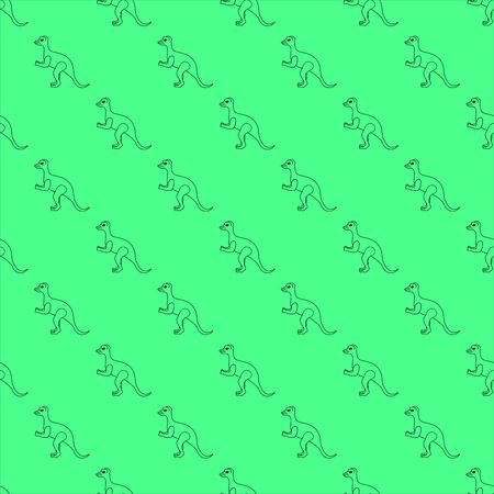 Black silhouette of a dinosaur on a green background. Seamless pattern.のイラスト素材