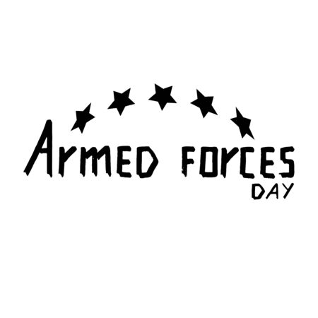 US Armed Forces Day. Black lettering on a white background.のイラスト素材