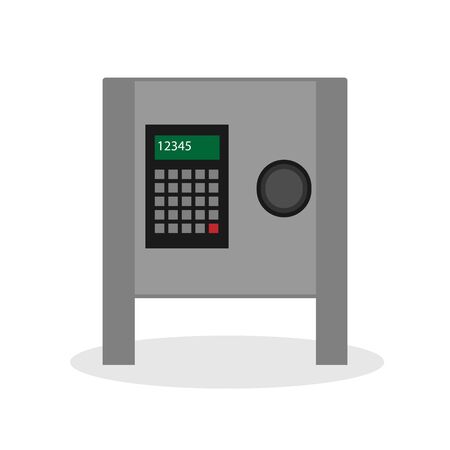 Safe for money with a secret code. Isolate vector illustration on a white background.のイラスト素材