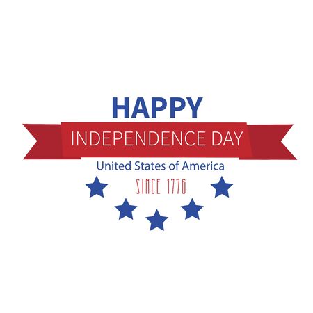Happy Independence Day - Fourth of July - July 4th Vector illustration on white background.のイラスト素材