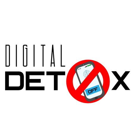 Digital Detox typography phrase. Say no mobile phone. Vector illustration.のイラスト素材