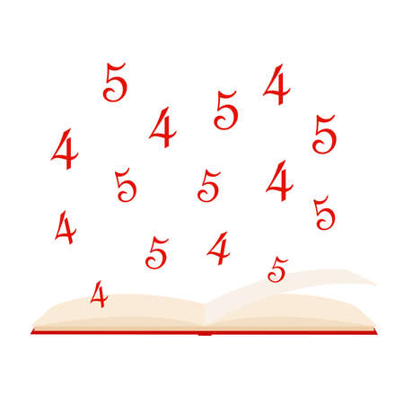 Back to school concept, notebook with pen sign on white background, Homework and grades icon in flat style for mobile and web. Vector graphics.のイラスト素材