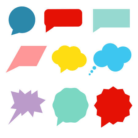 Set of colorful speech bubbles. Vector illustration.