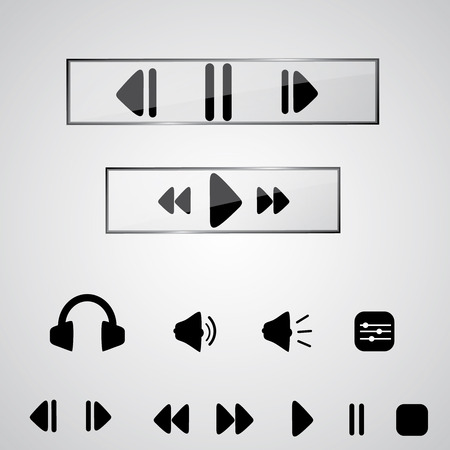 Playback Icon Set. Icons for audio player in vectorのイラスト素材