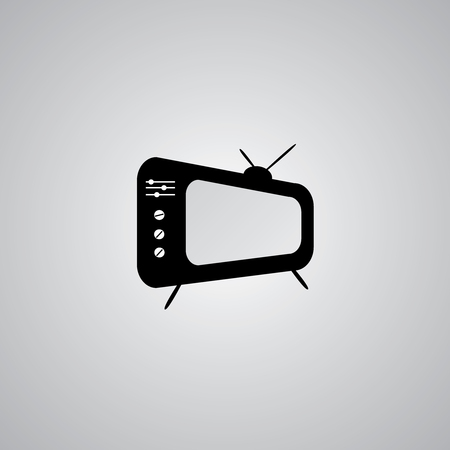 Tv Icon in trendy flat style isolated on grey background. Television symbol for your web site design, logo, app, UI. Vector illustration.のイラスト素材