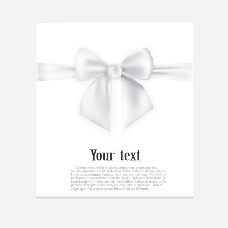 Realistic bow and ribbon isolated on transparent background. Template for greeting card, poster or brochure. Vector illustration.のイラスト素材