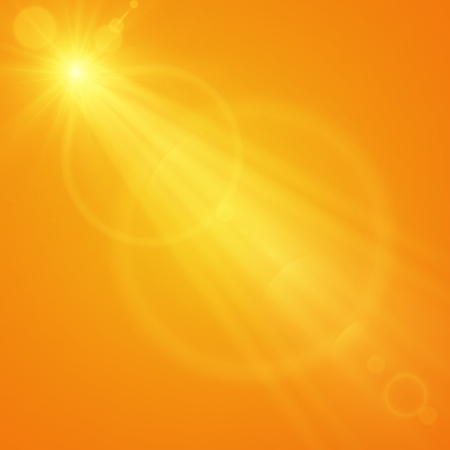 Vector transparent sunlight special lens flare light effect. Sun flash with rays and spotlight.のイラスト素材