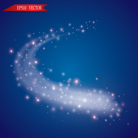 Sparks and stars glitter special light effect. Sparkling magic dust particlesのイラスト素材