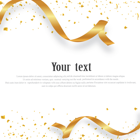 Colored confetti isolated on white background. Festive vector illustrationのイラスト素材