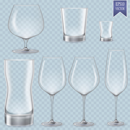Set of cocktail stemware and glasses for alcoholのイラスト素材